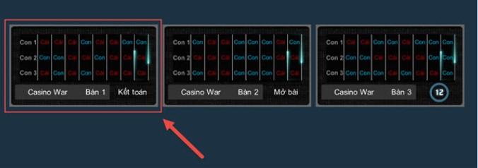 Đặt cược trong Casino War Kubet88